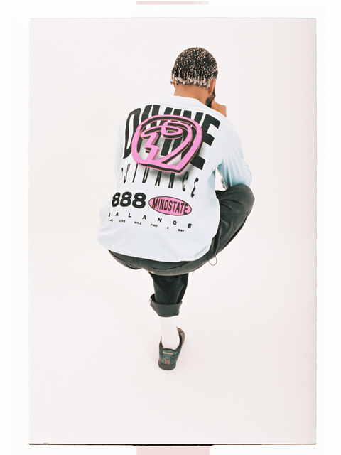 888 MINDSTATE - Long Sleeve T - BLUE