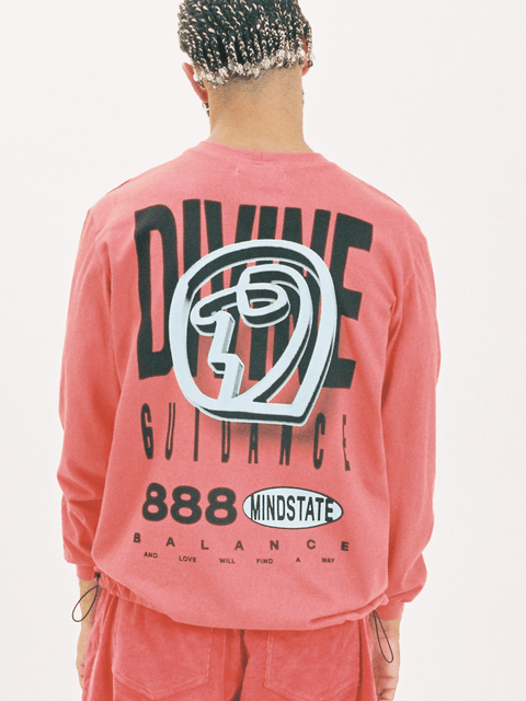 888 MINDSTATE - Long Sleeve T - RED BRICK
