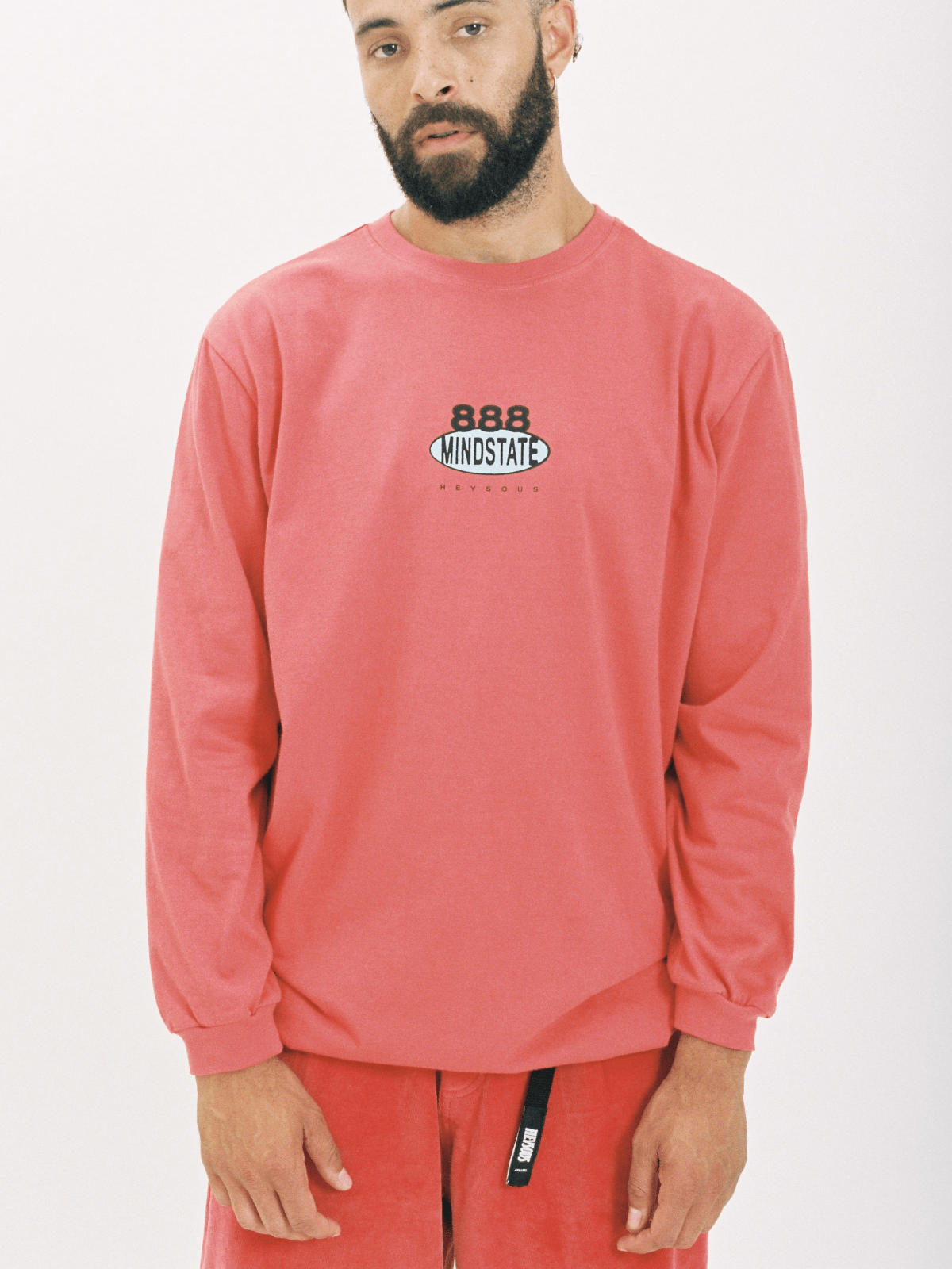 888 MINDSTATE - Long Sleeve T - RED BRICK
