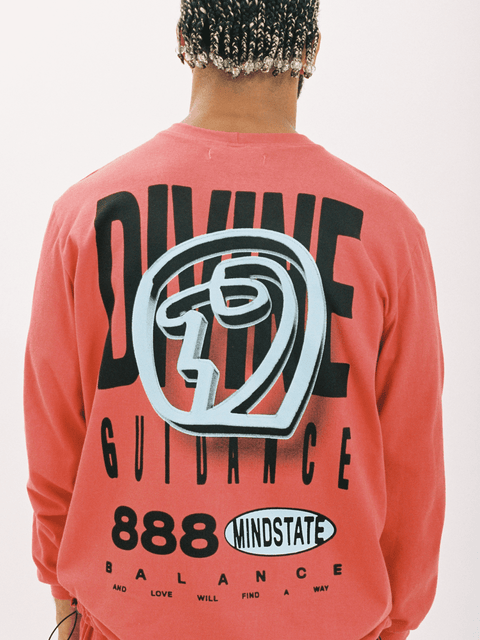 888 MINDSTATE - Long Sleeve T - RED BRICK