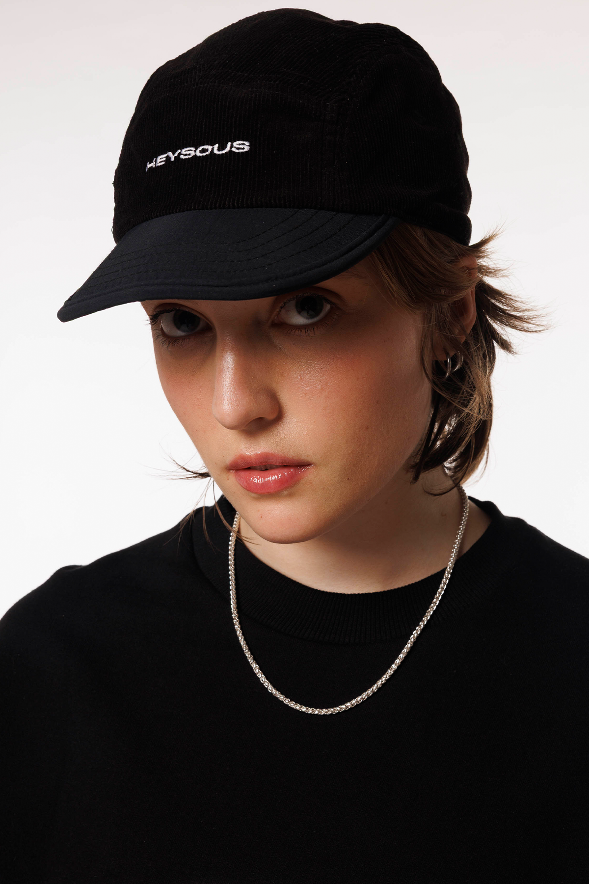 Reversible 5 Panel Cap - Black Corduroy