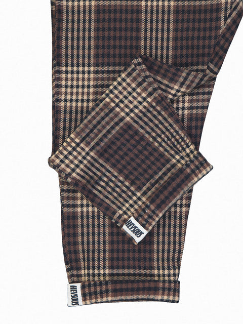 Plaid Ankle Cut Trousers - Brown