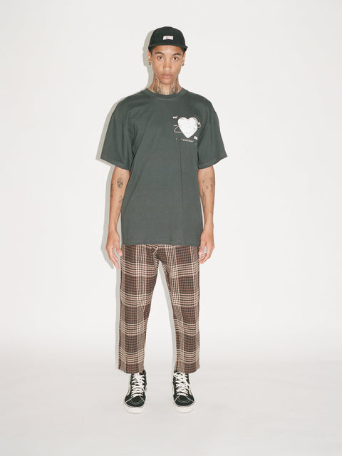 Plaid Ankle Cut Trousers - Brown