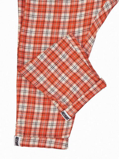 Plaid Ankle Cut Trousers - Red