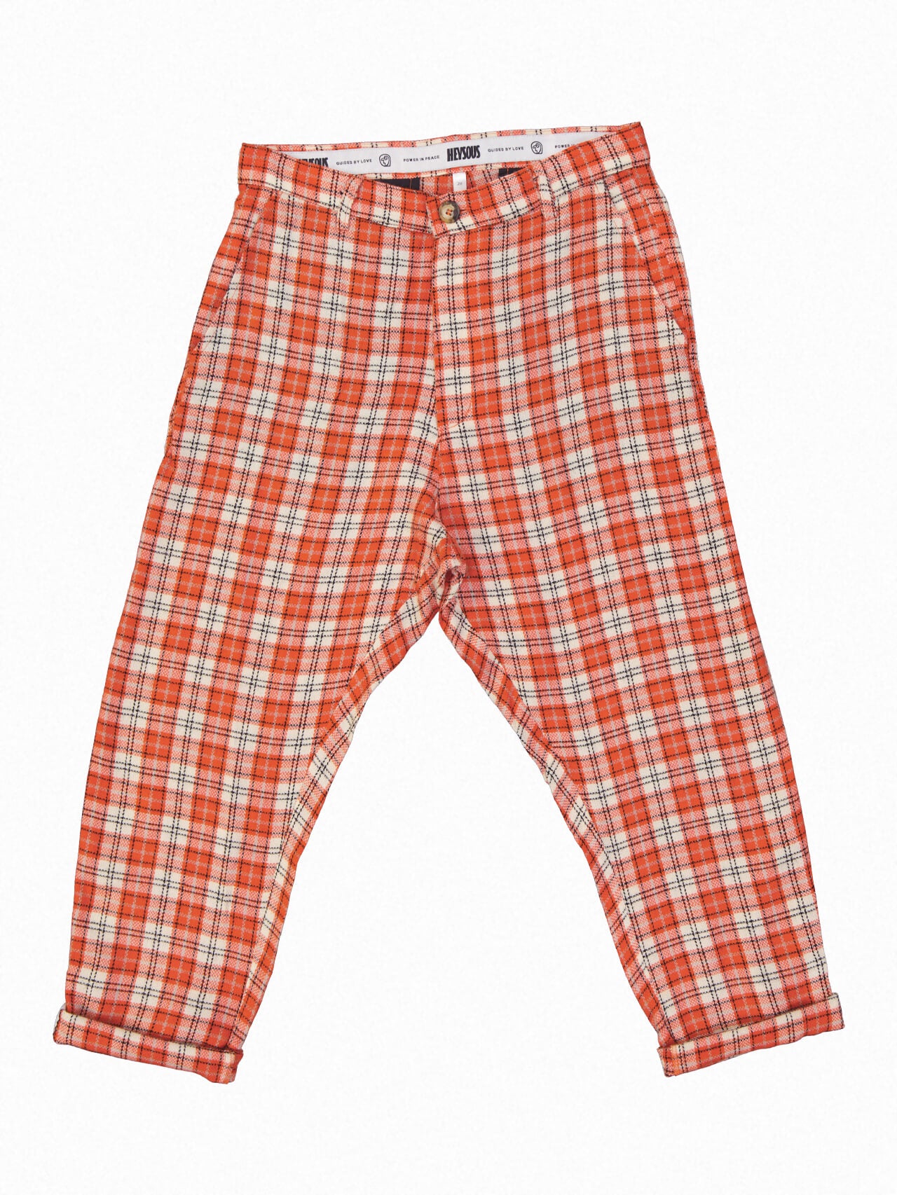 Red plaid ankle on sale pants